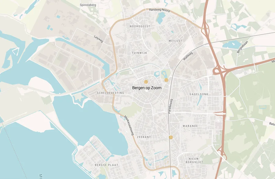 Kaart van leegstand in Bergen op Zoom