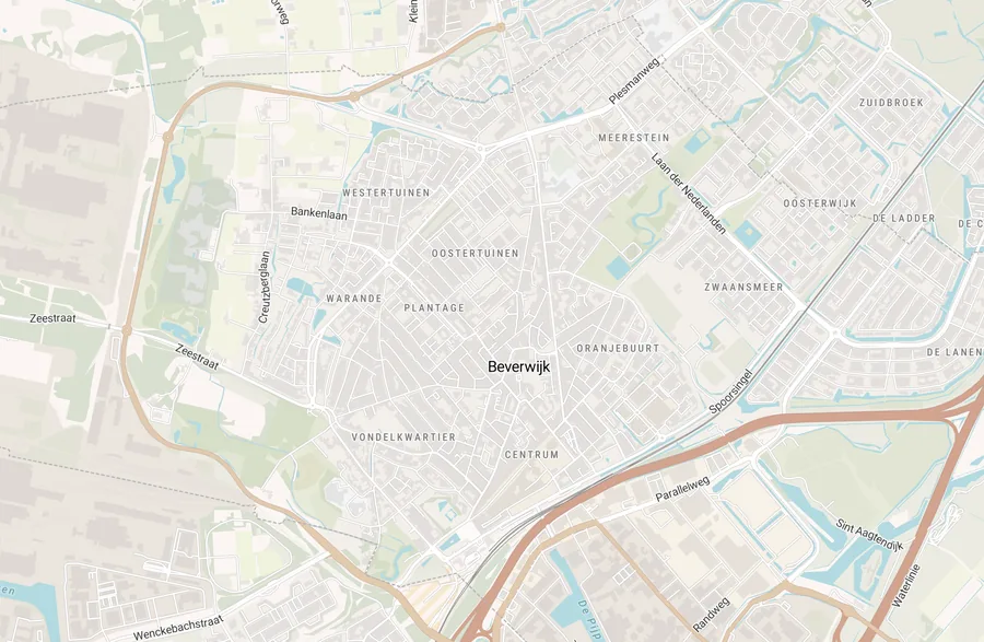Kaart van leegstand in Beverwijk