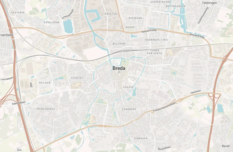 Kaart van leegstand in Breda