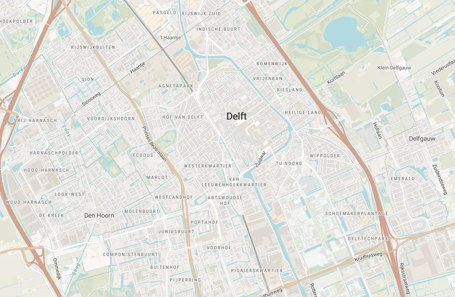 Kaart van leegstand in Delft