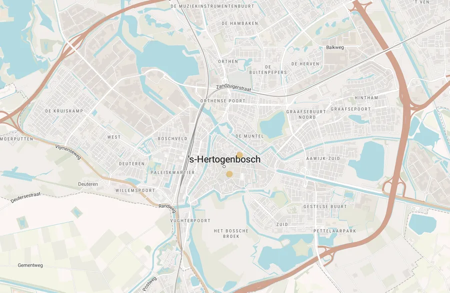 Kaart van leegstand in Den Bosch