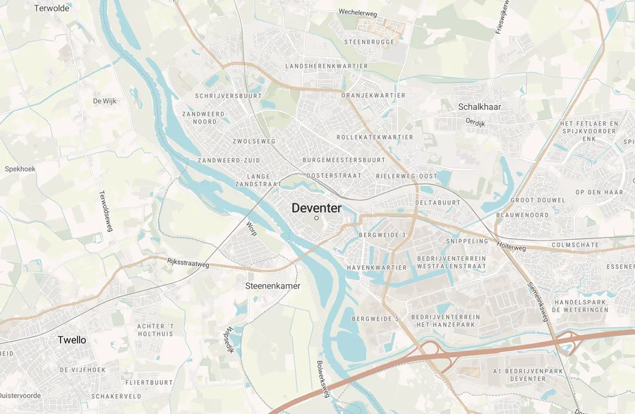 Kaart van leegstand in Deventer