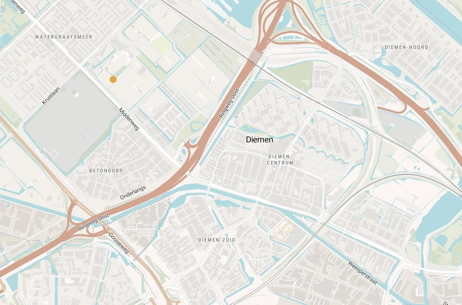 Kaart van leegstand in Diemen