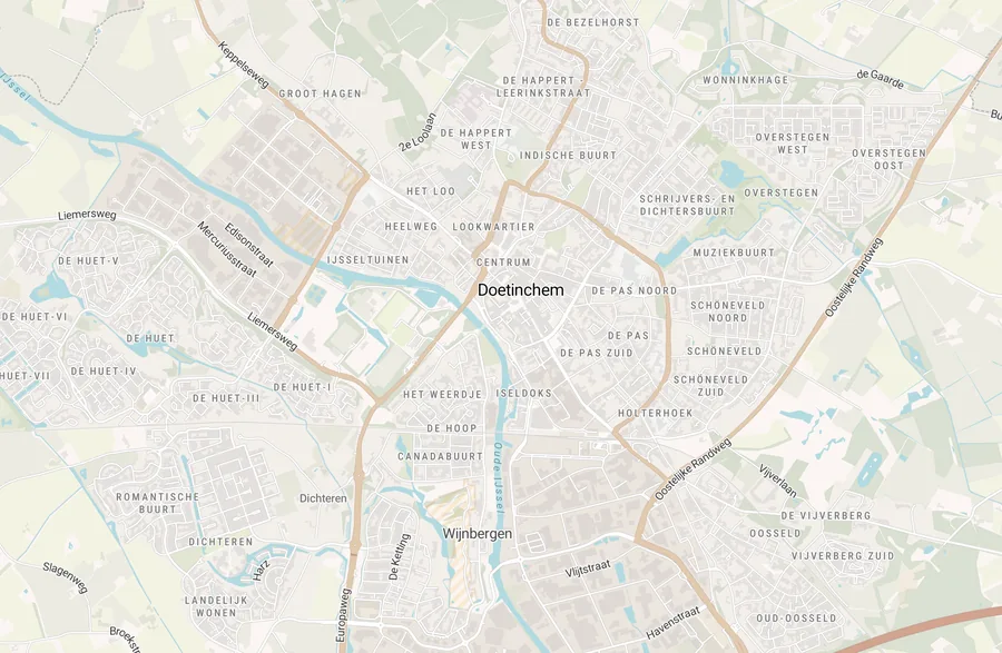 Kaart van leegstand in Doetinchem