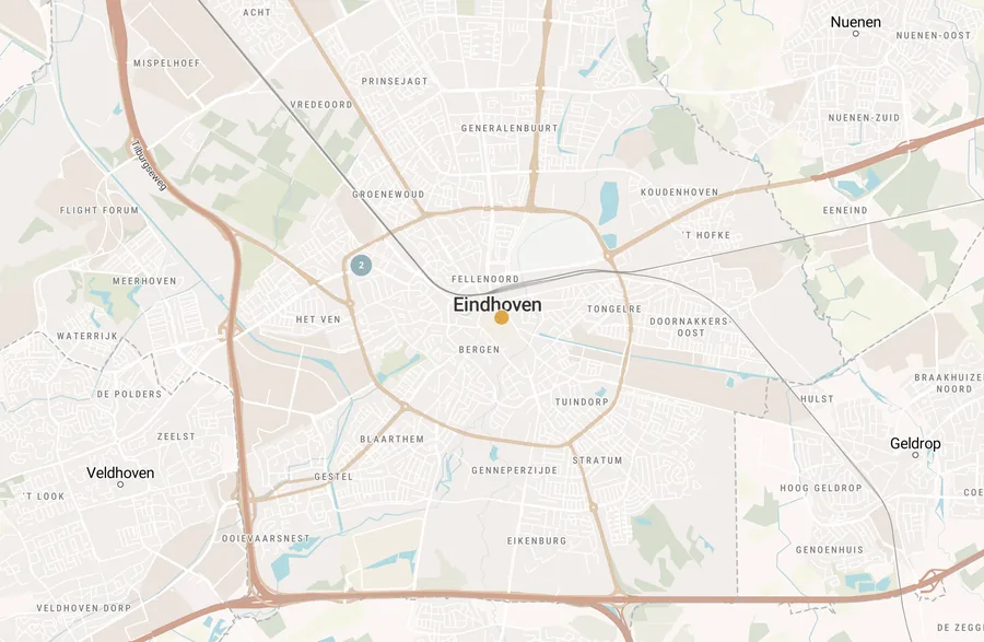 Kaart van leegstand in Eindhoven