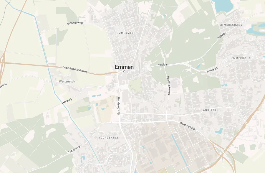 Kaart van leegstand in Emmen