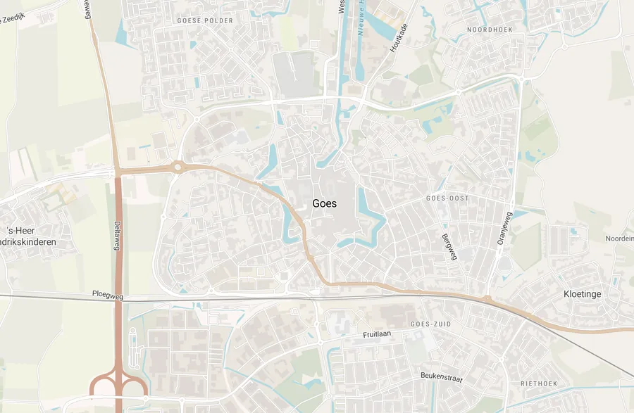 Kaart van leegstand in Goes