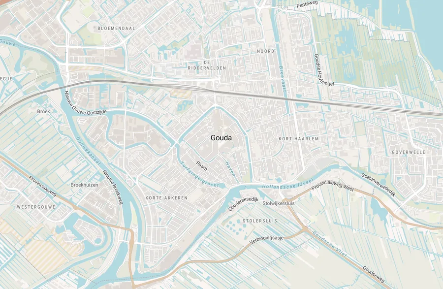 Kaart van leegstand in Gouda