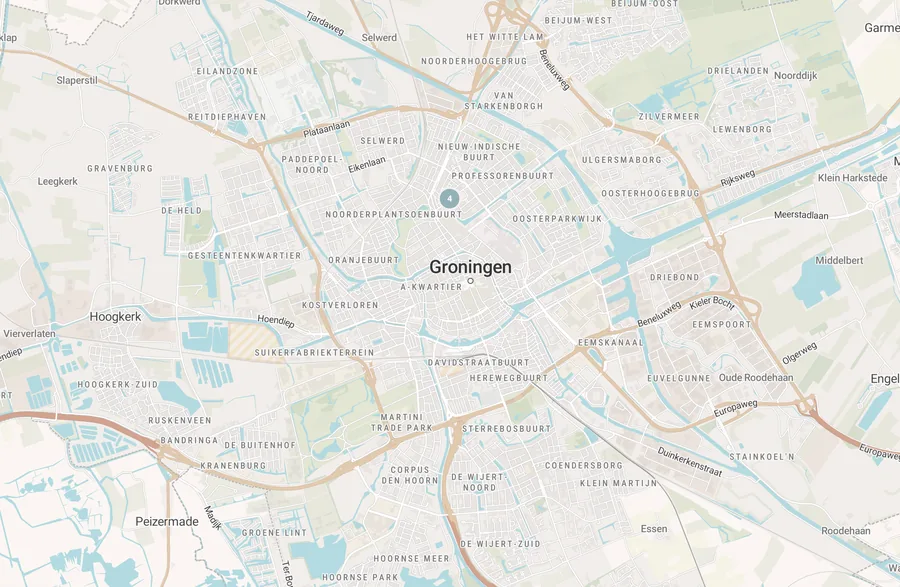 Kaart van leegstand in Groningen