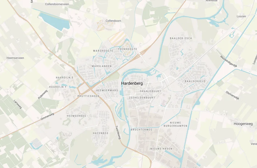 Kaart van leegstand in Hardenberg