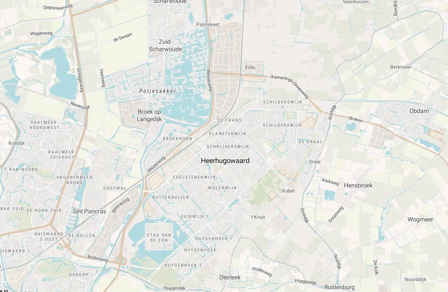 Kaart van leegstand in Heerhugowaard
