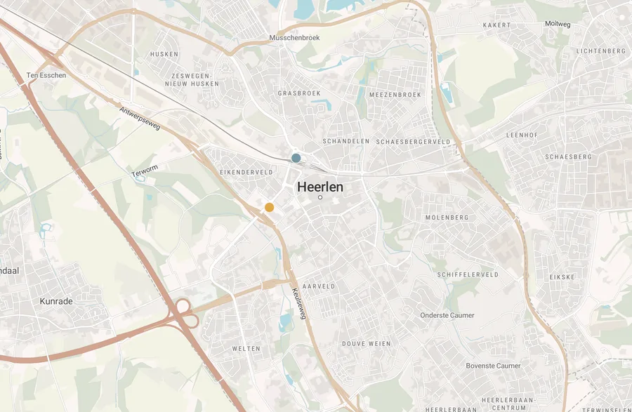 Kaart van leegstand in Heerlen