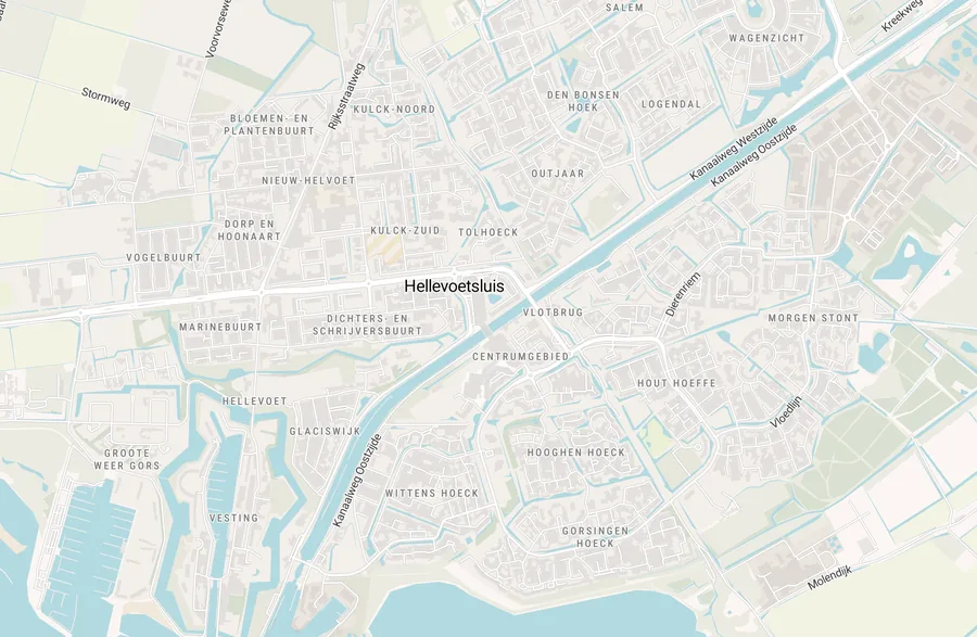 Kaart van leegstand in Hellevoetsluis