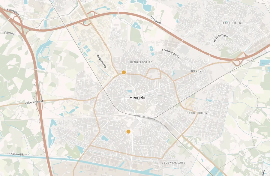 Kaart van leegstand in Hengelo