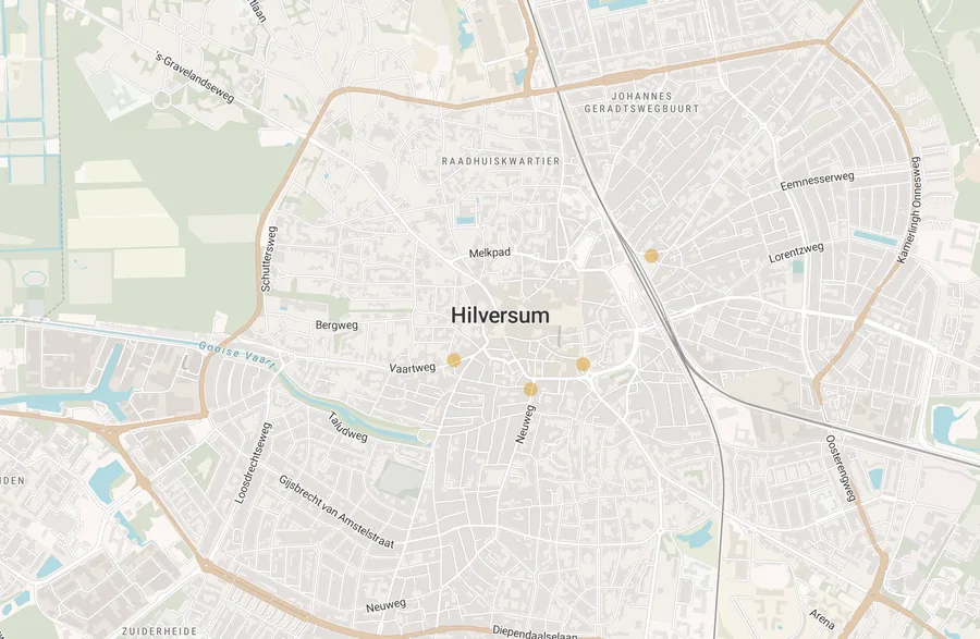 Kaart van leegstand in Hilversum