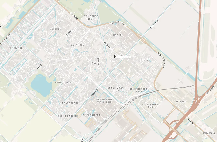Kaart van leegstand in Hoofddorp