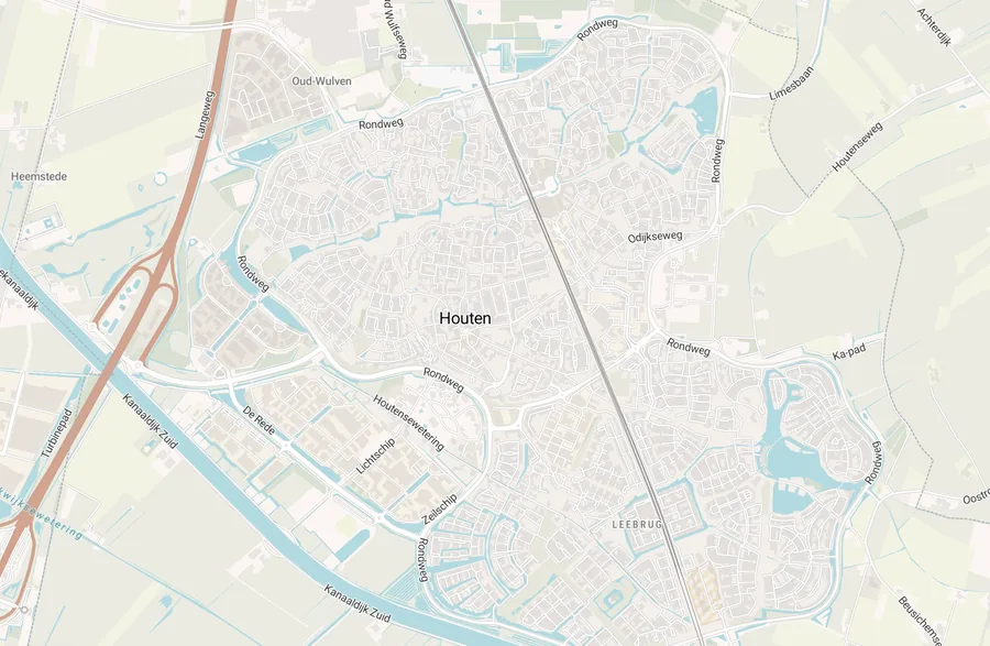 Kaart van leegstand in Houten