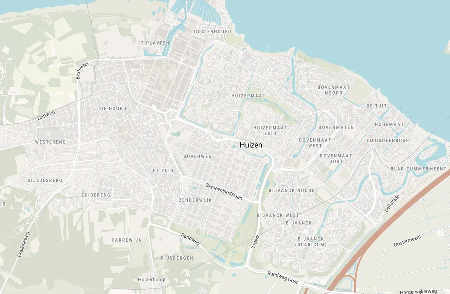 Kaart van leegstand in Huizen