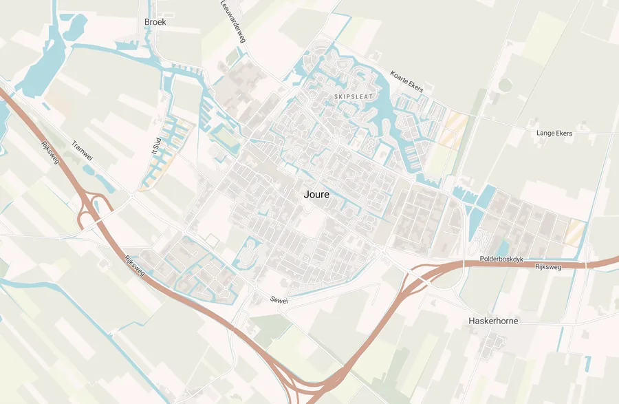 Kaart van leegstand in Joure