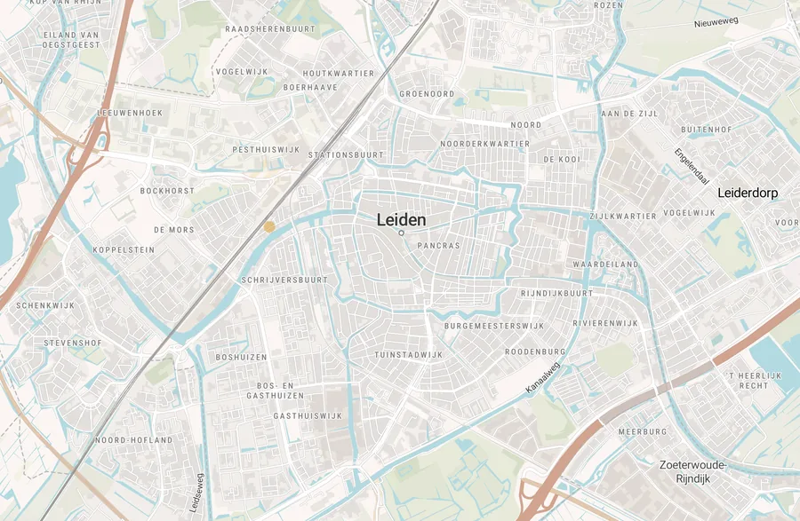 Kaart van leegstand in Leiden