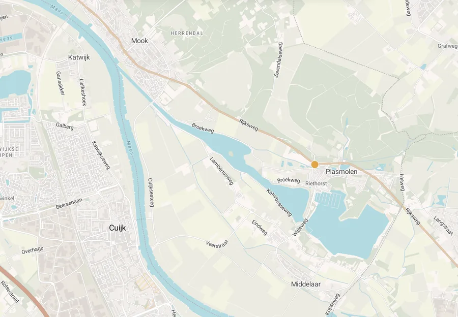 Kaart van leegstand in Mook en Middelaar