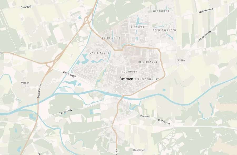 Kaart van leegstand in Ommen