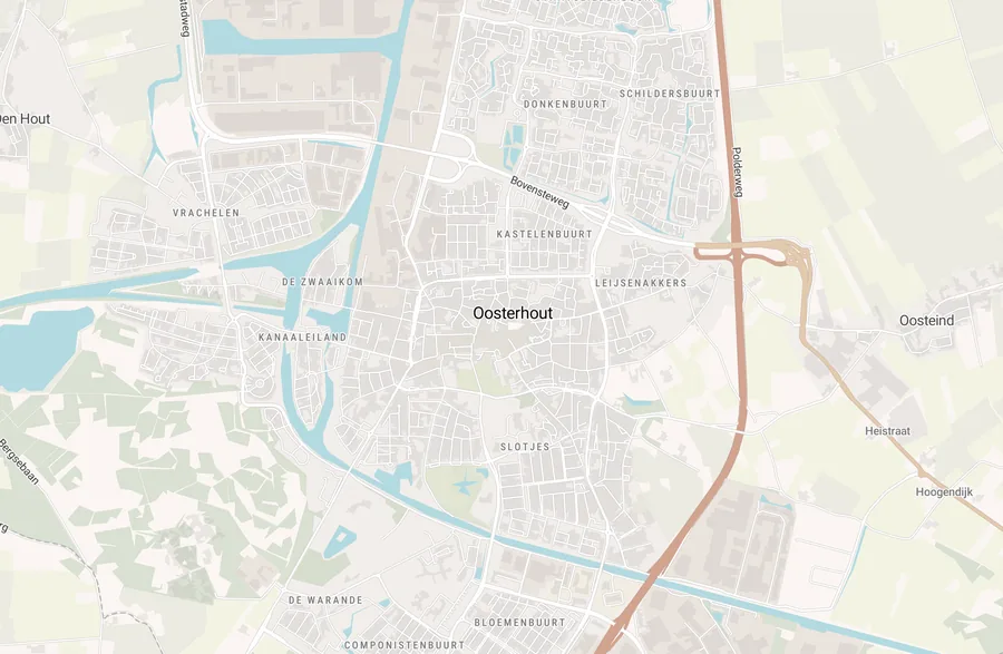 Kaart van leegstand in Oosterhout