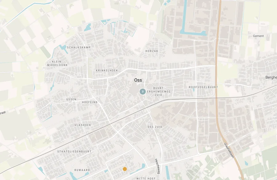 Kaart van leegstand in Oss