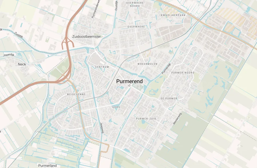Kaart van leegstand in Purmerend