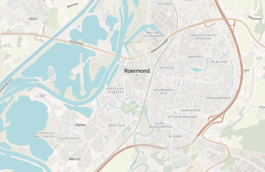 Kaart van leegstand in Roermond