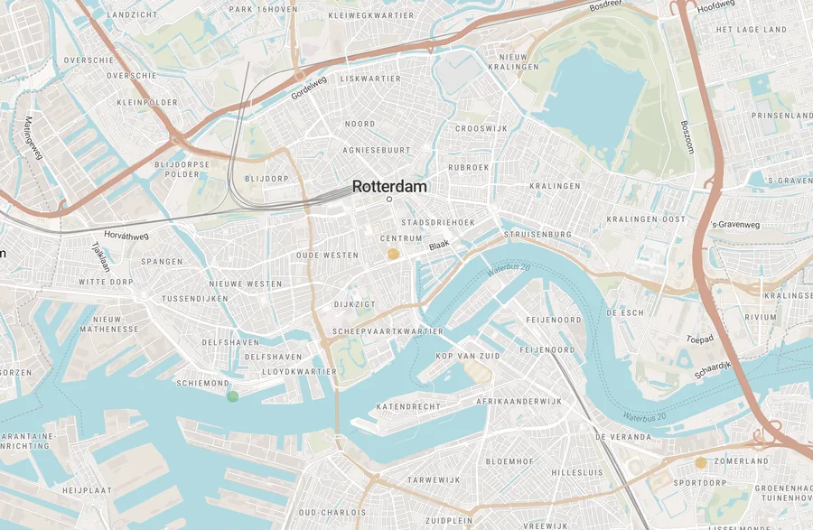 Kaart van leegstand in Rotterdam