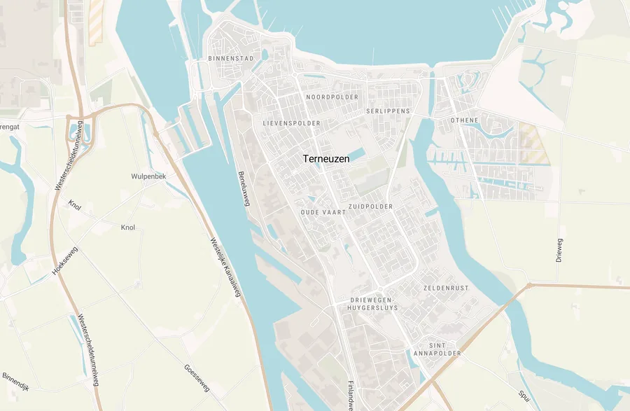 Kaart van leegstand in Terneuzen