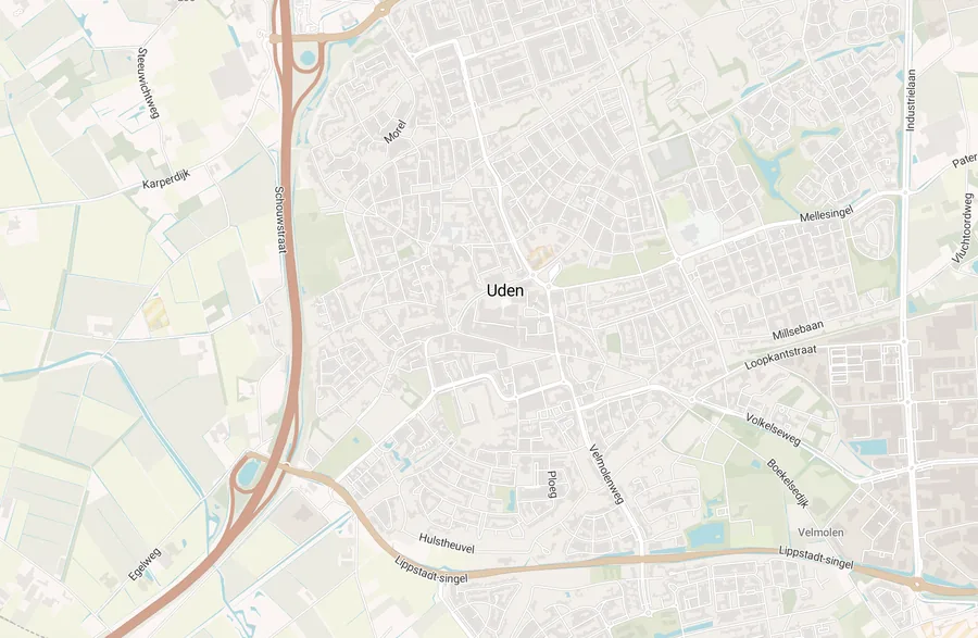 Kaart van leegstand in Uden