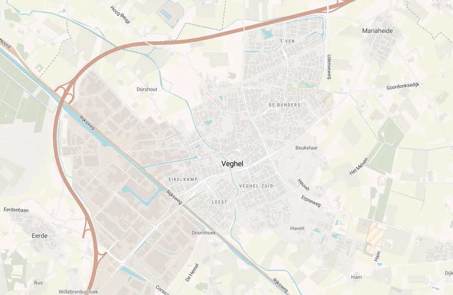 Kaart van leegstand in Veghel