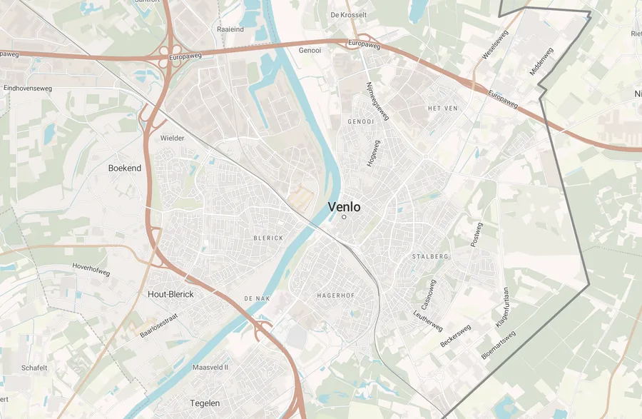 Kaart van leegstand in Venlo