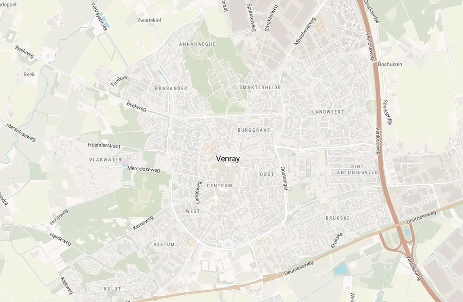 Kaart van leegstand in Venray