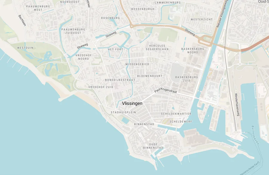 Kaart van leegstand in Vlissingen