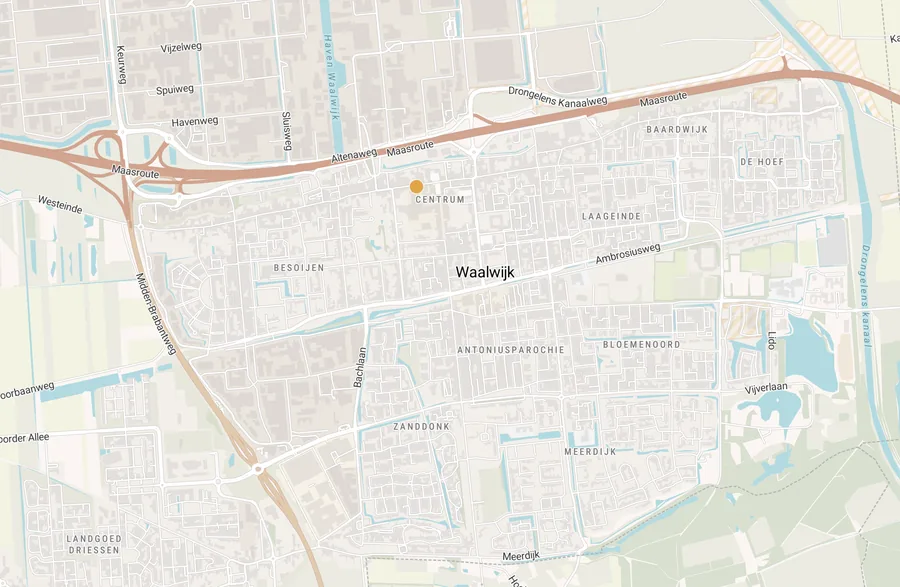Kaart van leegstand in Waalwijk