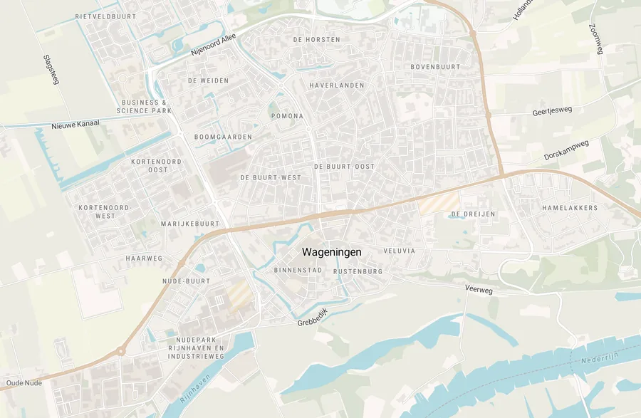 Kaart van leegstand in Wageningen