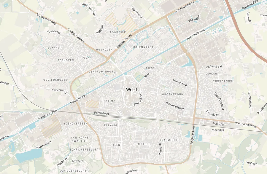 Kaart van leegstand in Weert
