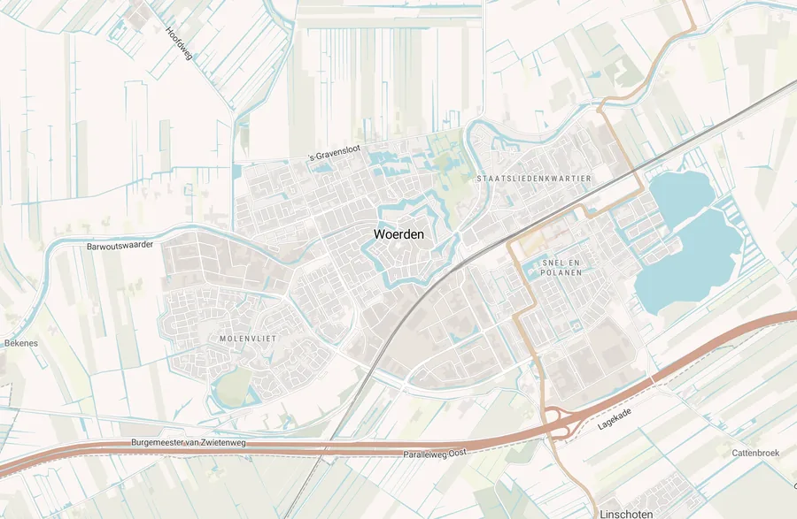 Kaart van leegstand in Woerden