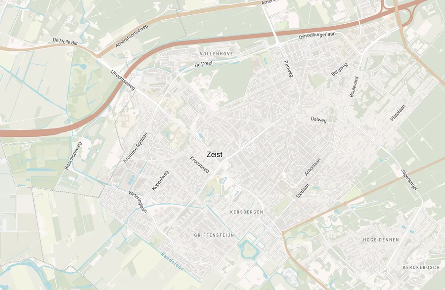 Kaart van leegstand in Zeist