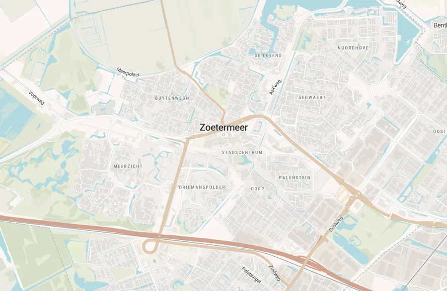 Kaart van leegstand in Zoetermeer