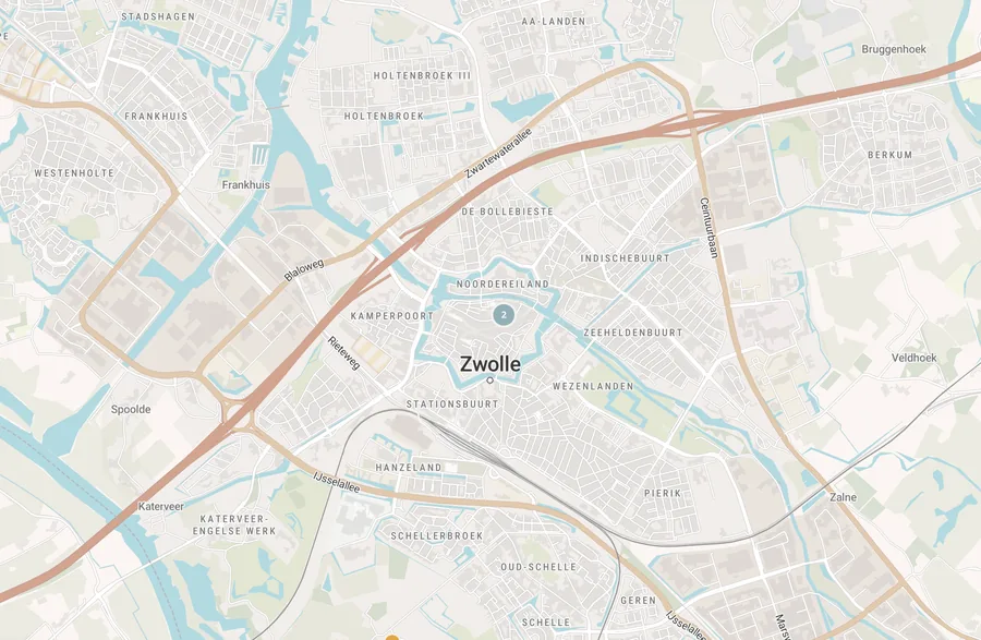 Kaart van leegstand in Zwolle