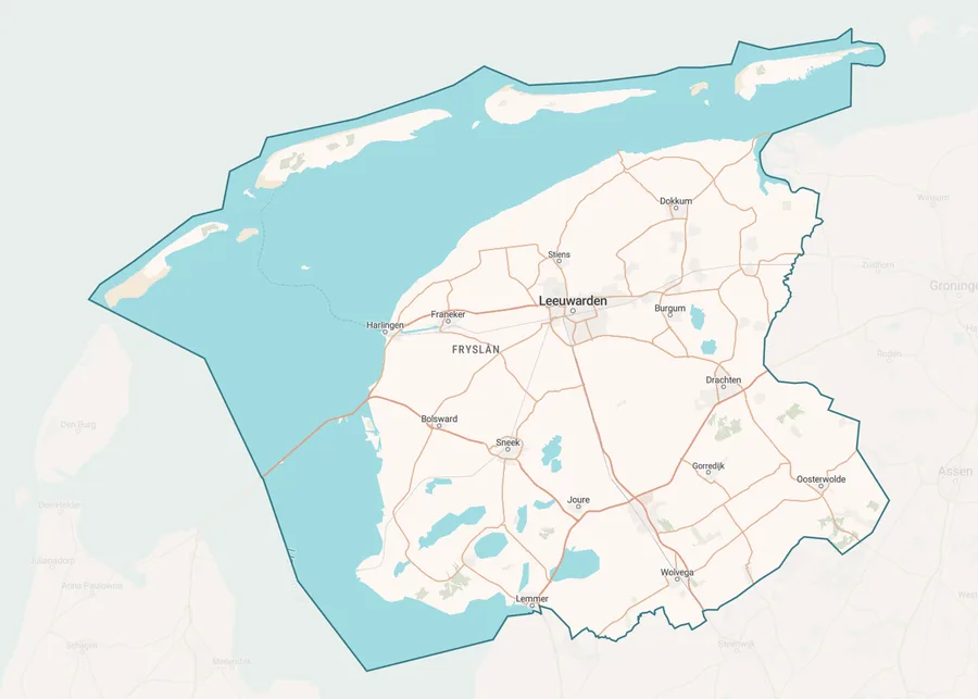 Kaart van leegstand in Friesland