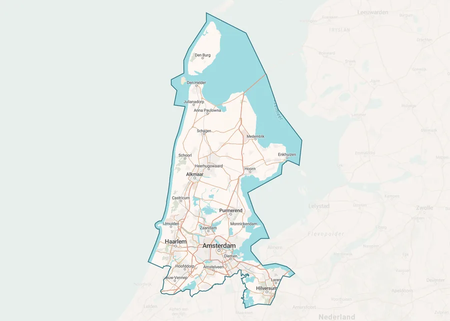 Kaart van leegstand in Noord-Holland