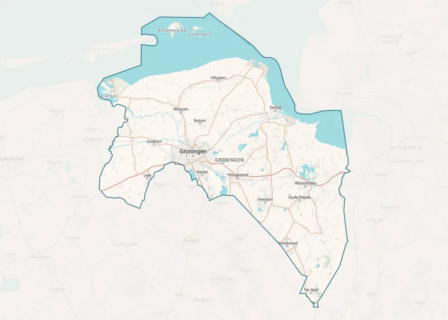 Kaart van leegstand in Groningen