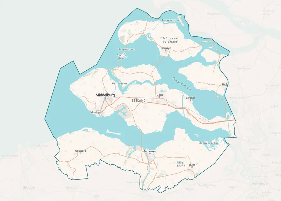 Kaart van leegstand in Zeeland